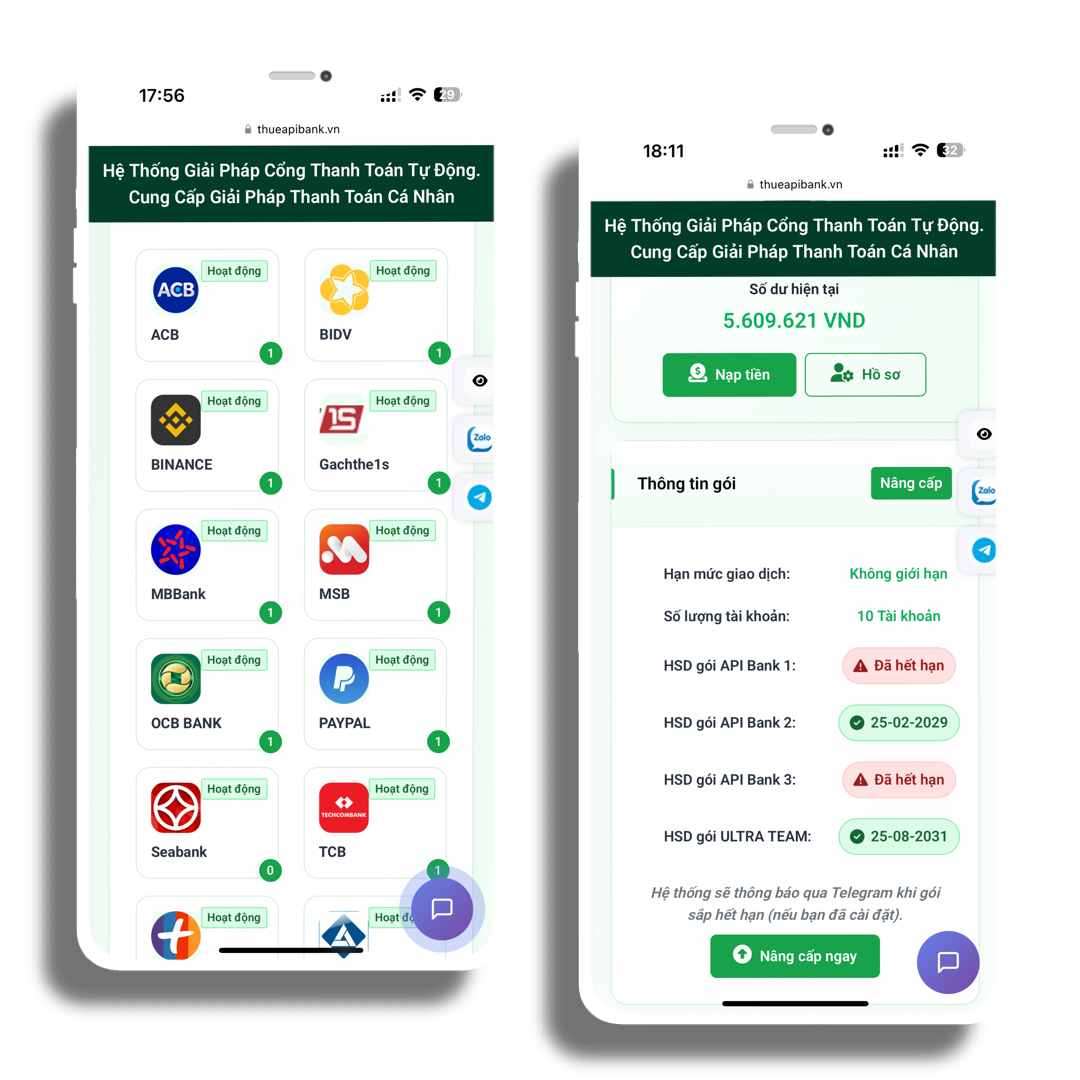 Hệ thống API BANK & Giải Captcha của api.fuong.net